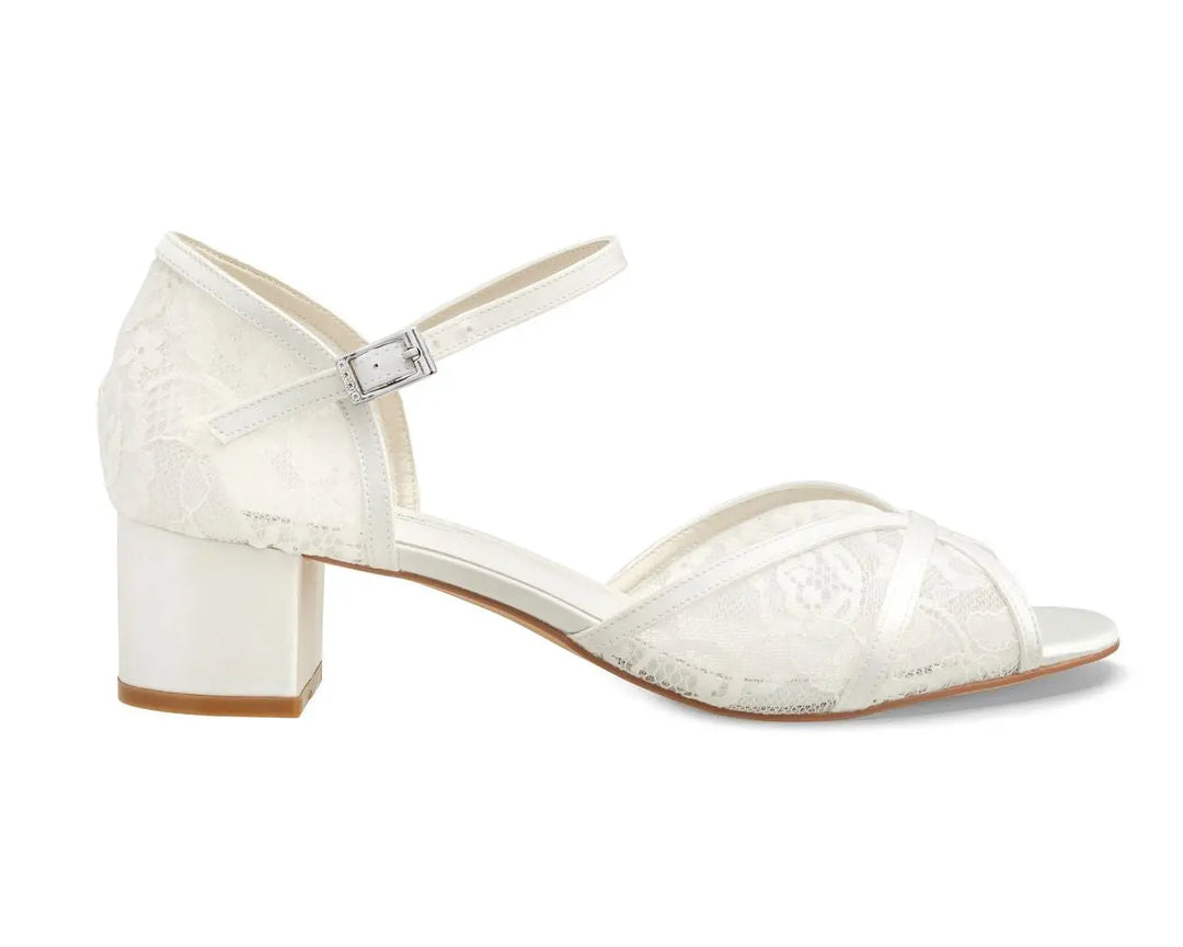 LINDSEY – SANDALES DE MARIÉE SATIN & DENTELLE IV0IRE G.Westerleigh