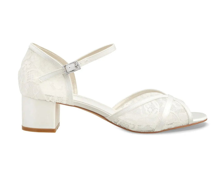 LINDSEY – SANDALES DE MARIÉE SATIN & DENTELLE IV0IRE G.Westerleigh