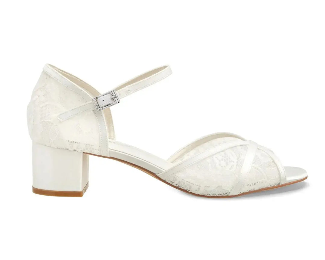 LINDSEY – SANDALES DE MARIÉE SATIN & DENTELLE IV0IRE G.Westerleigh