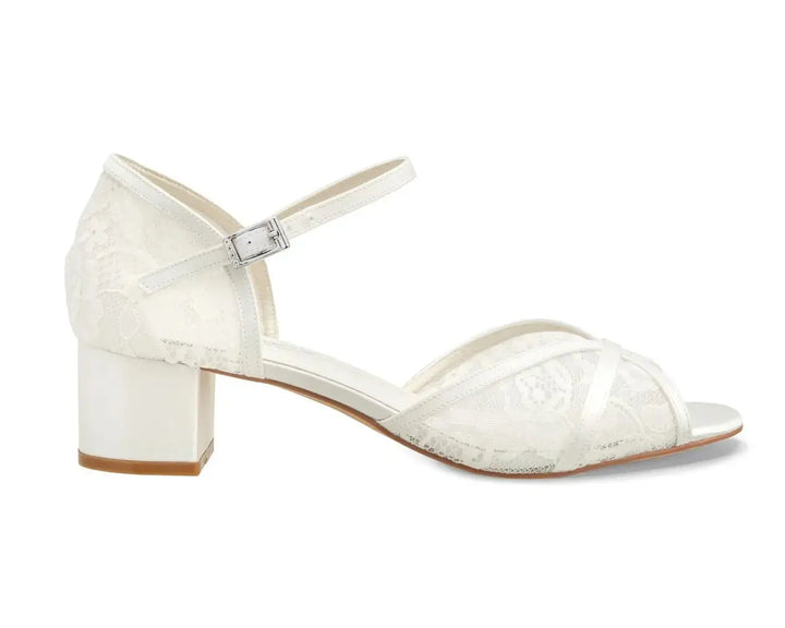 LINDSEY – SANDALES DE MARIÉE SATIN & DENTELLE IV0IRE G.Westerleigh