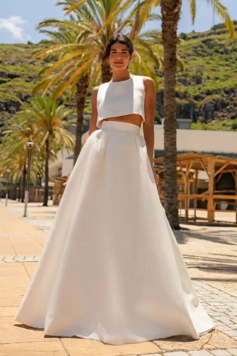 MALENA – JUPE MARIÉE SATIN LIGNE A  – SD60 Novias