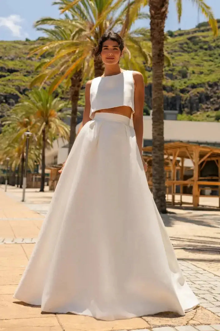 MALENA – JUPE MARIÉE SATIN LIGNE A  – SD60 Novias