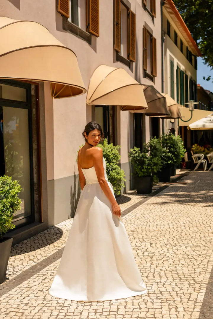 MALENA – JUPE MARIÉE SATIN LIGNE A  – SD60 Novias