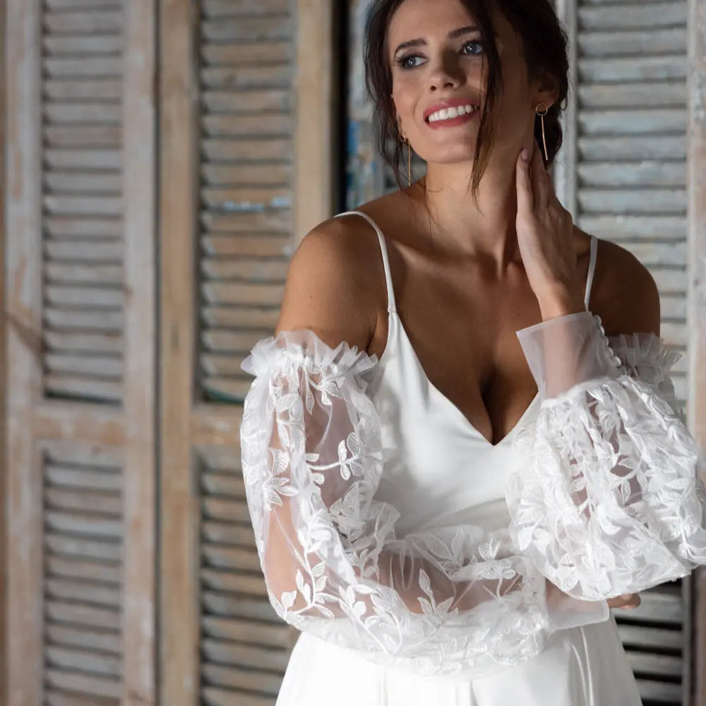 MANCHES DE MARIÉE EN DENTELLE PAILLETÉE -TONIA SL8 Novias