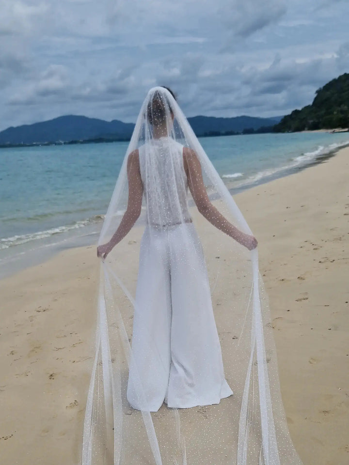 MARAVILLAS – PANTALON LARGE DE MARIÉE EN CRÊPE Novias