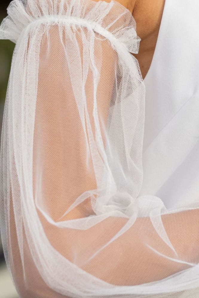 Manches amovibles de mariée Taya SL3 tulle Morbido poignets boutonnés Novias