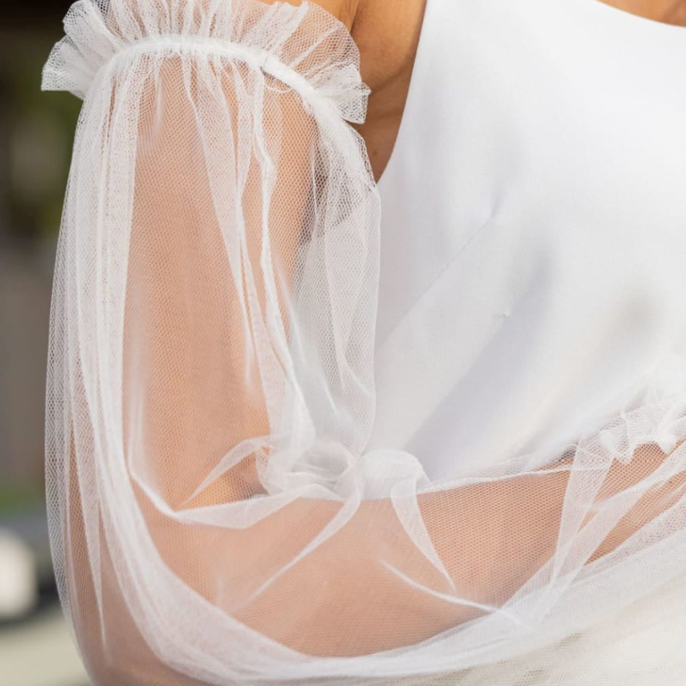 Manches amovibles de mariée Taya SL3 tulle Morbido poignets boutonnés Novias vue 2