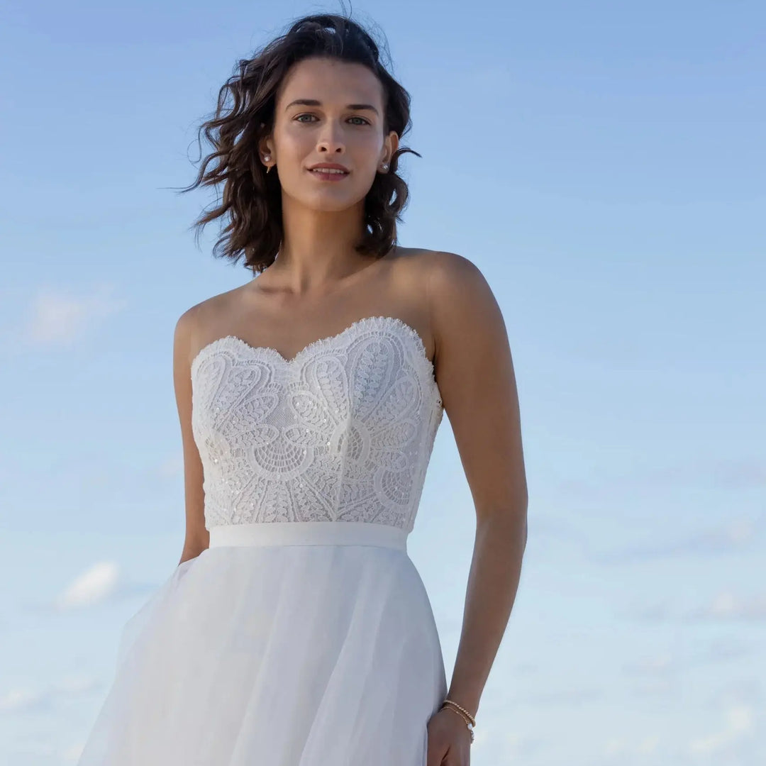 NOLA – BODY BUSTIER DE MARIÉE DENTELLE DÉCOLLETÉ CŒUR – BD41 Novias