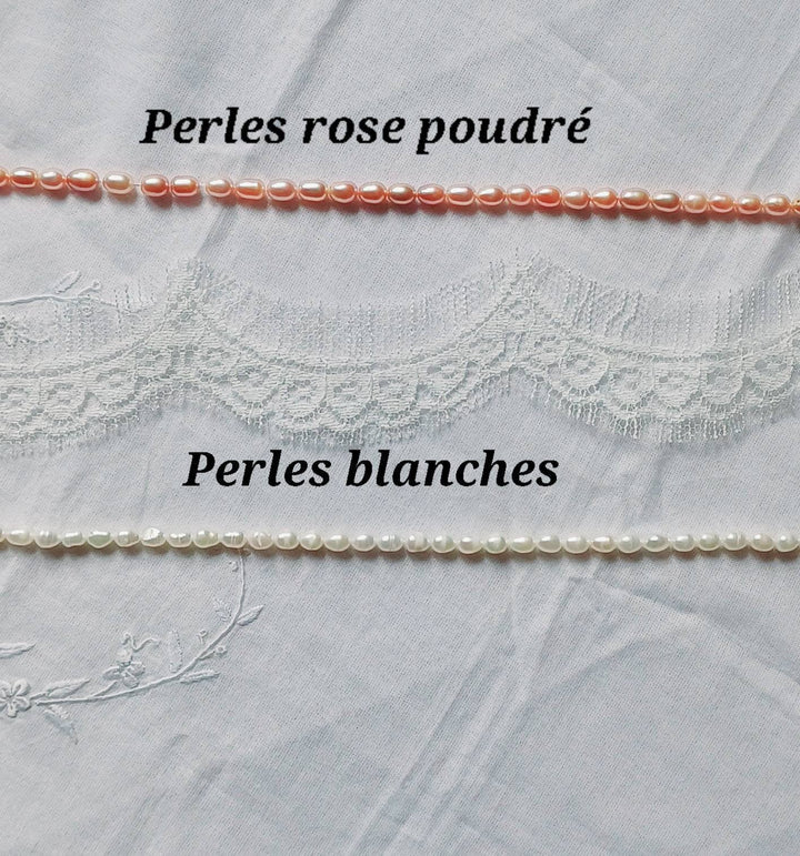 OMBELINE - Perles d'oreilles mariage- perles d'eau douce: Perle blanche / Argenté L'atelier du 6