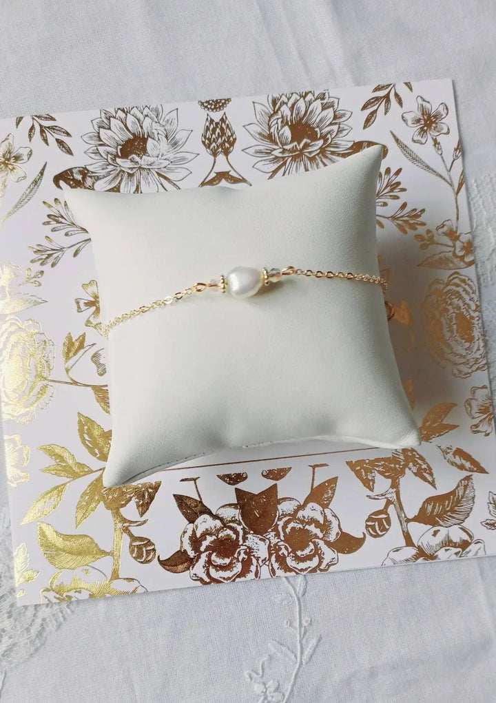 Ombeline- Bracelet De Mariée À Perle D'Eau Douce Irréguliè: Doré L'atelier du 6