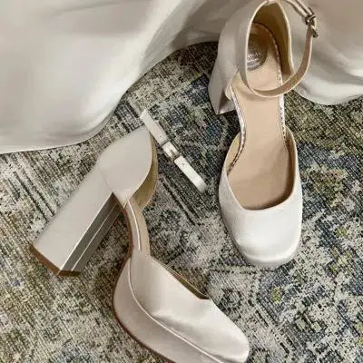 PALOMA – ESCARPINS DE MARIÉE À PLATEFORME | SATIN IVOIRE TEINTABLE THE PERFECT BRIDAL COMPANY
