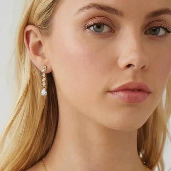 PARURE BIJOUX MARIÉE CRISTAUX MARQUISE RHODIUM – ANDORRA Ivory and co