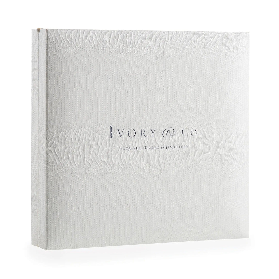 PARURE BIJOUX MARIÉE LINCOLN – CHEVRON CRISTAL | RHODIUM IVORY AND CO