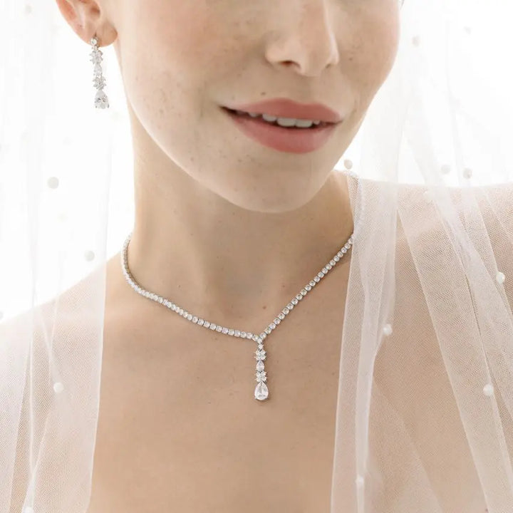 PARURE COLLIER + BOUCLES D'OREILLES EN CRISTAL NS0431 G.Westerleigh