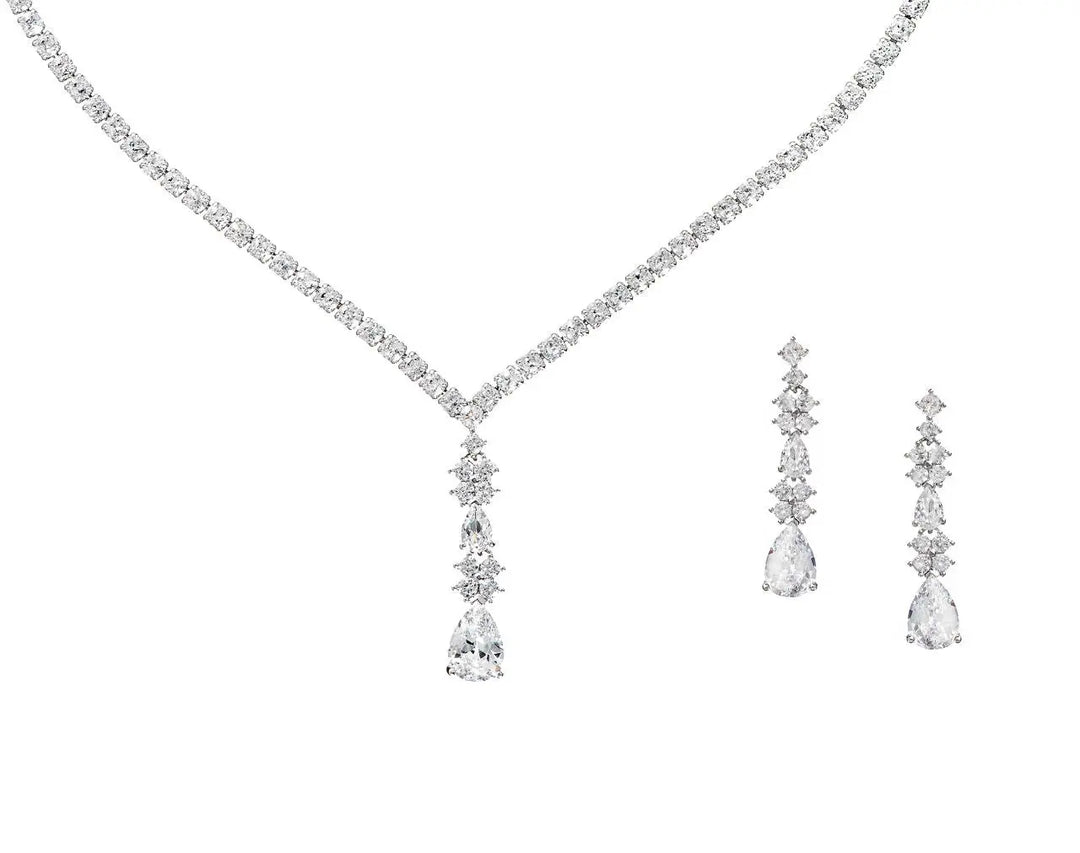 PARURE COLLIER + BOUCLES D'OREILLES EN CRISTAL NS0431 G.Westerleigh