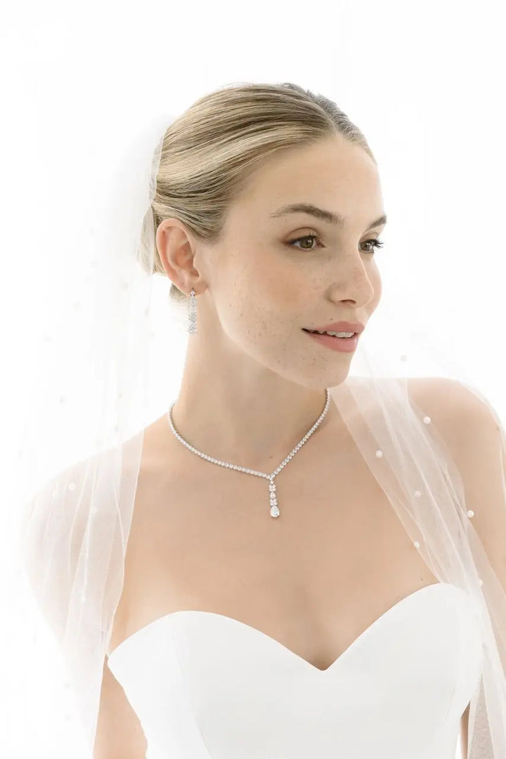 PARURE COLLIER + BOUCLES D'OREILLES EN CRISTAL NS0431 G.Westerleigh
