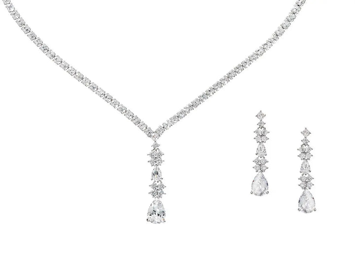 PARURE COLLIER + BOUCLES D'OREILLES EN CRISTAL NS0431 G.Westerleigh