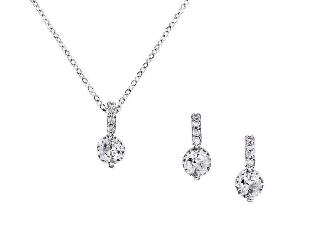 PARURE DE MARIÉE EN CRISTAUX ZIRCONIUM – OR OU ARGENT | NS0028 Mas Accessoires