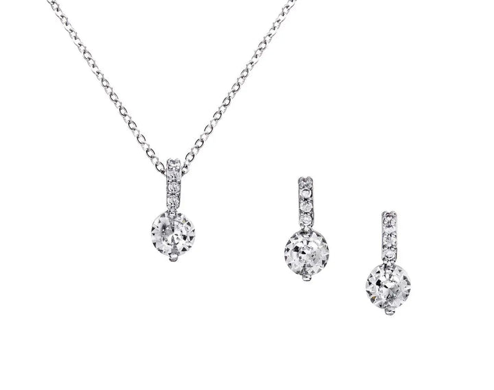 PARURE DE MARIÉE EN CRISTAUX ZIRCONIUM – OR OU ARGENT | NS0028 Mas Accessoires