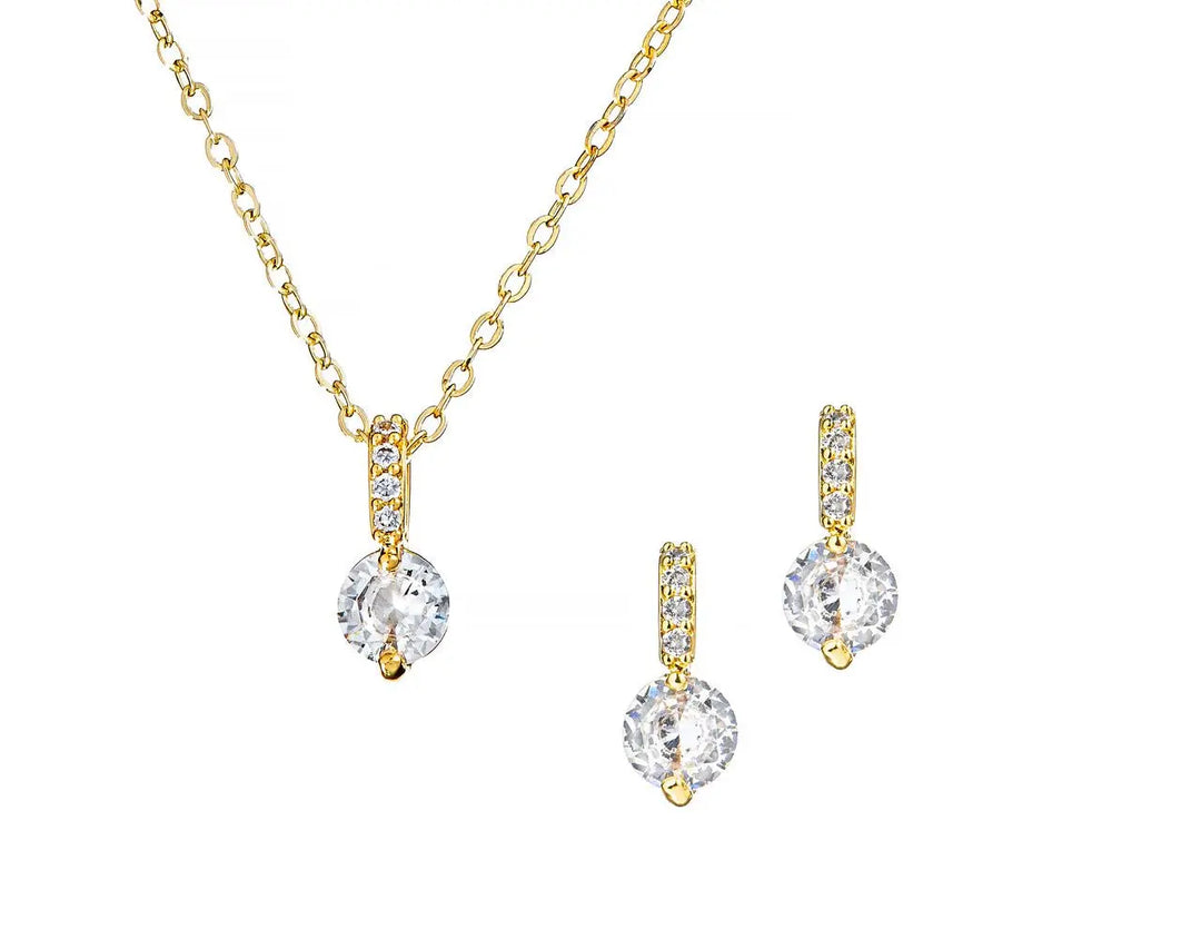 PARURE DE MARIÉE EN CRISTAUX ZIRCONIUM – OR OU ARGENT | NS0028 Mas Accessoires