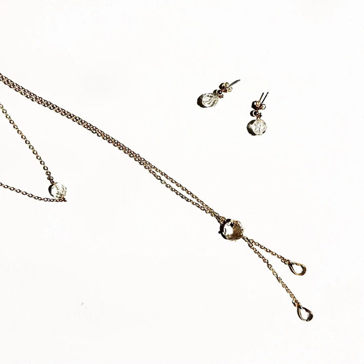 PARURE DOS AVEC BOUCLES D'OREILLES - LUMINA églantine création