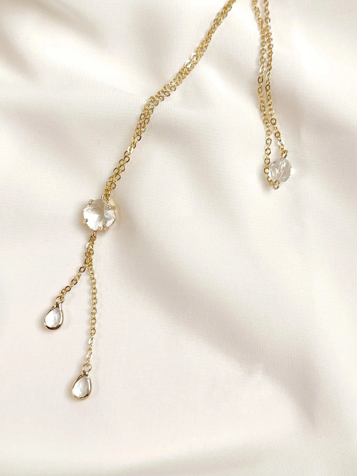 PARURE DOS AVEC BOUCLES D'OREILLES - LUMINA églantine création