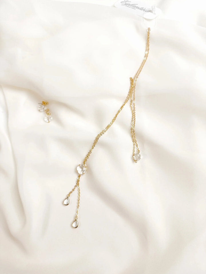 PARURE DOS AVEC BOUCLES D'OREILLES - LUMINA églantine création