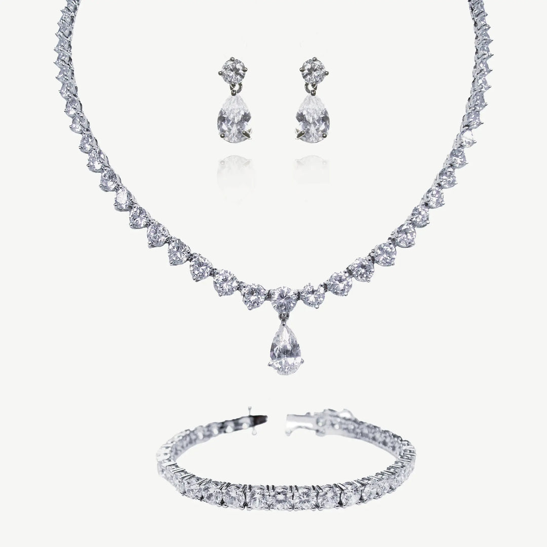 PARURE IMPERIAL – GOUTTE CLASSIQUE EN ZIRCONIUM | RHODIUM Ivory and co