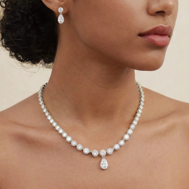 PARURE IMPERIAL – GOUTTE CLASSIQUE EN ZIRCONIUM | RHODIUM Ivory and co