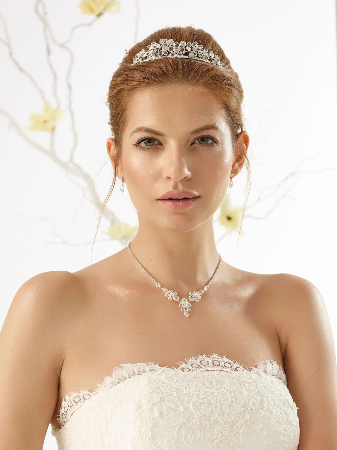 PARURE MARIAGE COLLIER ET BOUCLES D'OREILLES N13 Bianco Evento
