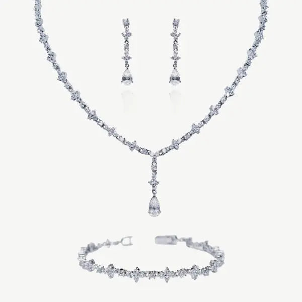 PARURE MARIAGE GOUTTE CRISTAL EN ZIRCONS KESINGTON Ivory and co