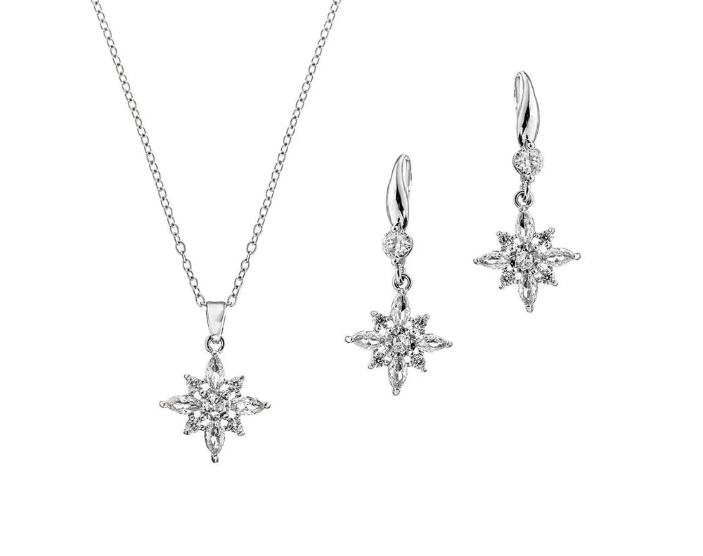 PARURE MARIÉE CRISTAUX ZIRCONIUM – COLLIER + BOUCLES NS-2JT83 G.Westerleigh