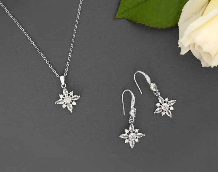 PARURE MARIÉE CRISTAUX ZIRCONIUM – COLLIER + BOUCLES NS-2JT83 G.Westerleigh