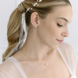 Parure de mariée NS070G – zircons, doré