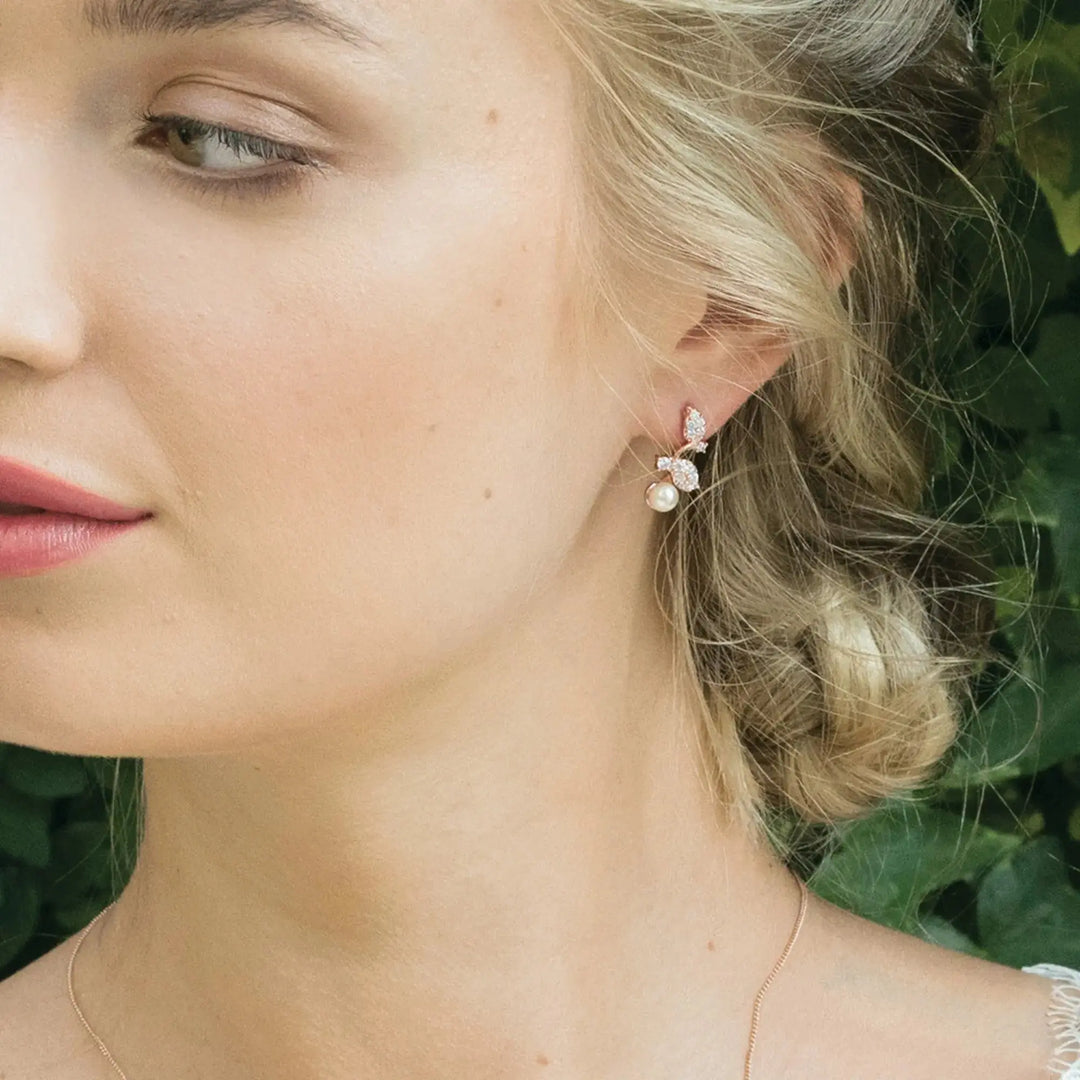 PARURE MARIÉE FLEUR PERLE CRISTAUX — APHRODITE IVORY AND CO