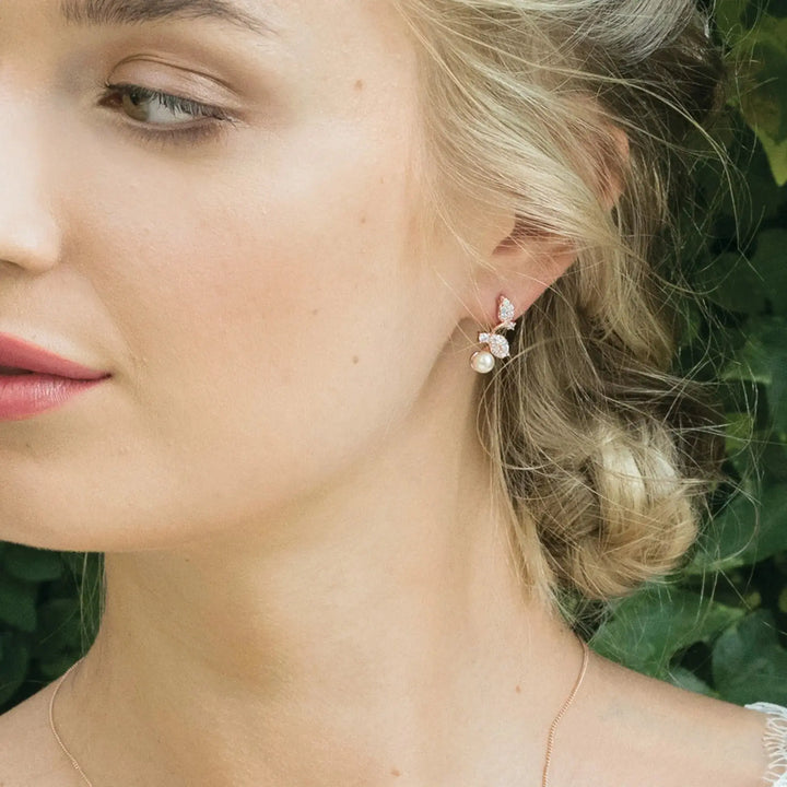 PARURE MARIÉE FLEUR PERLE CRISTAUX — APHRODITE IVORY AND CO
