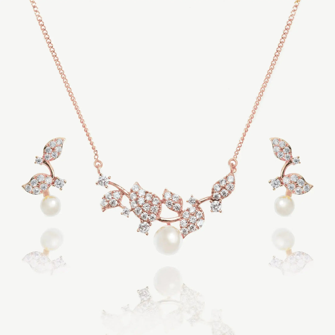 PARURE MARIÉE FLEUR PERLE CRISTAUX — APHRODITE IVORY AND CO