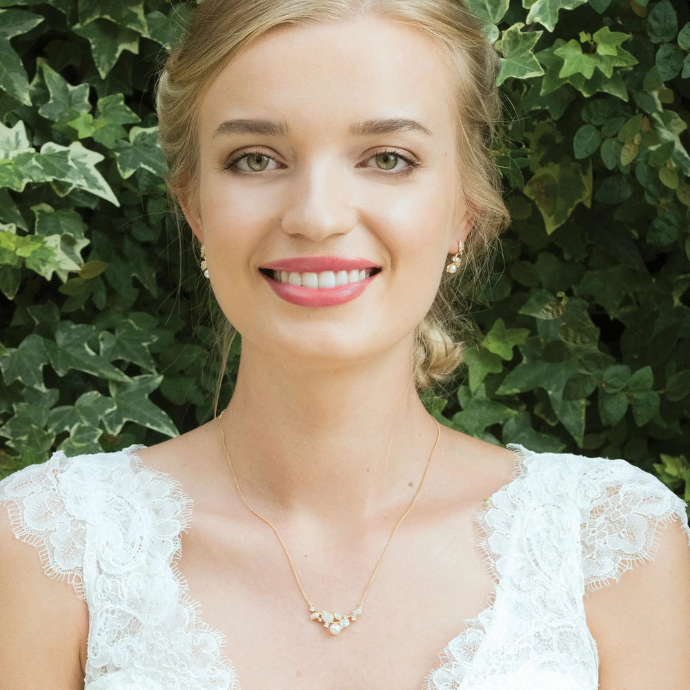 PARURE MARIÉE FLEUR PERLE CRISTAUX — APHRODITE IVORY AND CO