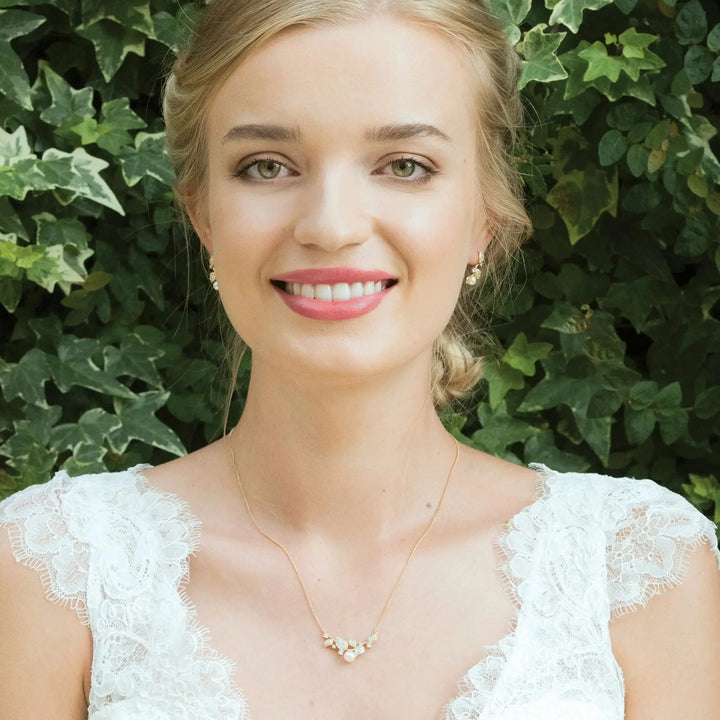 PARURE MARIÉE FLEUR PERLE CRISTAUX — APHRODITE IVORY AND CO