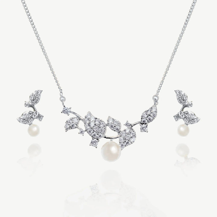 PARURE MARIÉE FLEUR PERLE CRISTAUX — APHRODITE IVORY AND CO