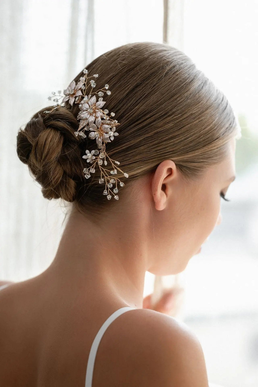 PEIGNE À CHEVEUX MARIAGE HC2694 – STRASS SCINTILLANTS PLAQUÉ OR ROSE G.Westerleigh