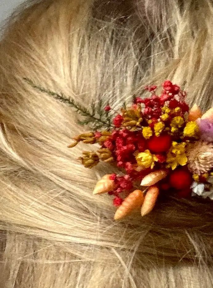 PEIGNE CHEVEUX MARIÉE FLEURS - SOLEIL COUCHANT Magaela