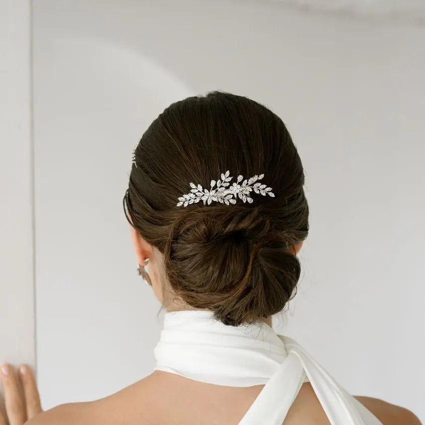 PEIGNE DE MARIÉE HC0153 – CRISTAUX LUMINEUX, FINITION ARGENTÉE G.Westerleigh