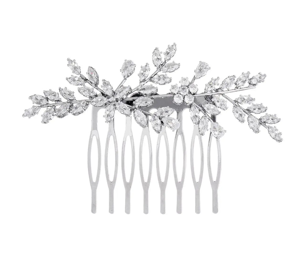 PEIGNE DE MARIÉE HC0153 – CRISTAUX LUMINEUX, FINITION ARGENTÉE G.Westerleigh