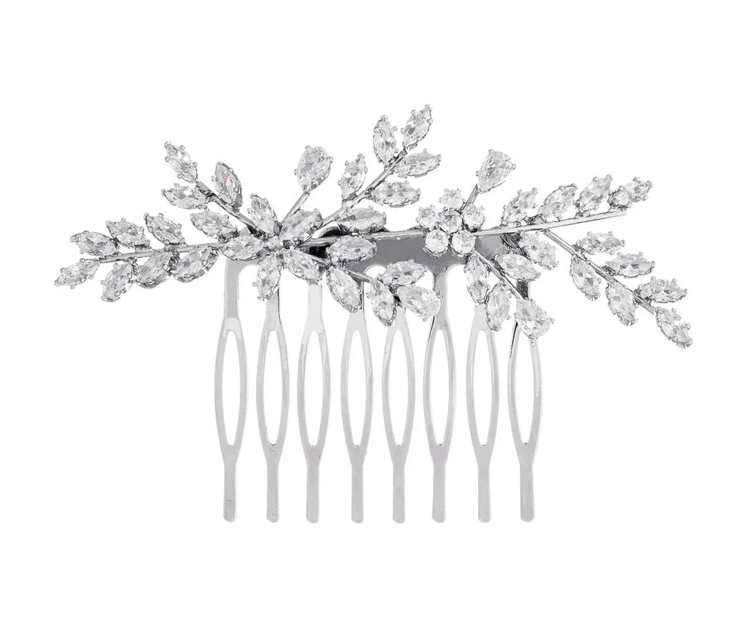 PEIGNE DE MARIÉE HC0153 – CRISTAUX LUMINEUX, FINITION ARGENTÉE G.Westerleigh