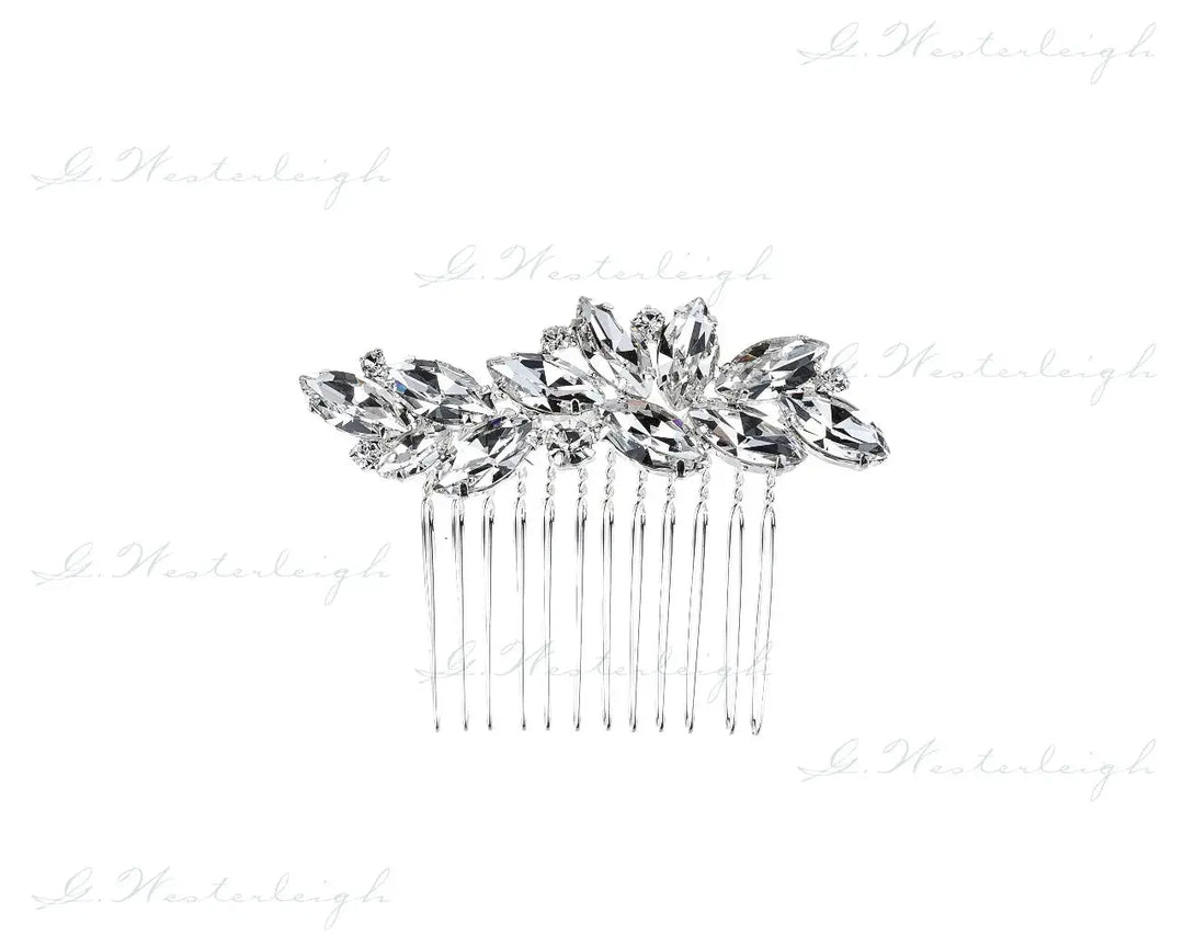 PEIGNE DE MARIÉE STRASS CRISTAL ARGENTÉ – CLASSIQUE & LUMINEUX | HC0457 G.Westerleigh
