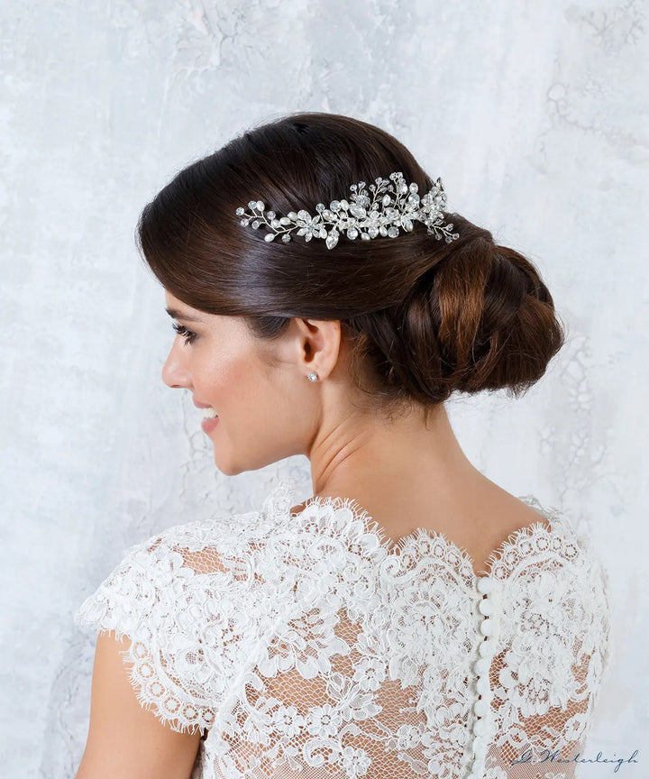 PEIGNE DE MARIÉE STRASS & PERLES IVOIRE – ÉLÉGANT | FD1-1153 G.Westerleigh