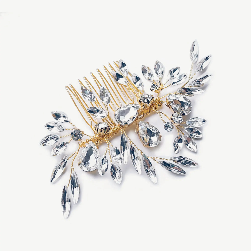 PEIGNE DIAMOND FROST – CRISTAUX AUTRICHIENS PLAQUÉ OR, OR ROSE OU ARGENT Ivory and co