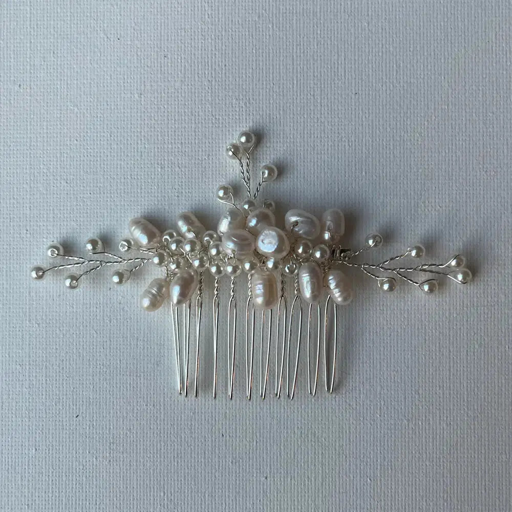 PEIGNE MARIÉE IZABELLA – PERLES D'EAU DOUCE, OR OU ARGENT SallyJaneBridal
