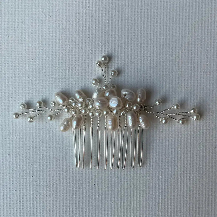 PEIGNE MARIÉE IZABELLA – PERLES D'EAU DOUCE, OR OU ARGENT SallyJaneBridal
